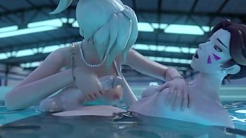Play Animation futa sex in the water - shy dickgirl gently fucks a woman