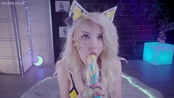 Play Cosplay Slut Fucks and Sucks Big Monster Cock