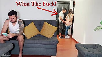 Play My cuckold husband plays with his cell phone while I fuck with his best friend...