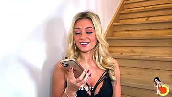 Play Blonde slut calls Ubersex to order 2 massive hard cocks