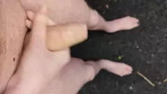 Outdoor Nudist Caught Masturbating His Big Dick