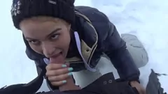 Ski Bunny Blows Instructor's Big Dick Outside