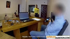 Play Ebony Teen's Intense Deepthroat Audition with Big Cock