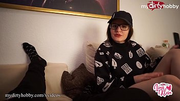 Play MyDirtyHobby - Nerdy college teen riding in reverse cowgirl and facialized by roommate
