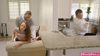 Play Naughty stepsiblings suck and fuck with dad right there